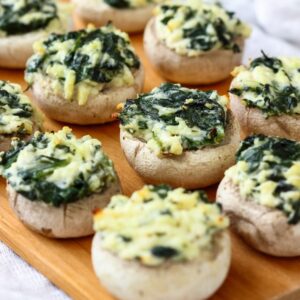 Spinach White Soft Cheese Stuffed Mushrooms