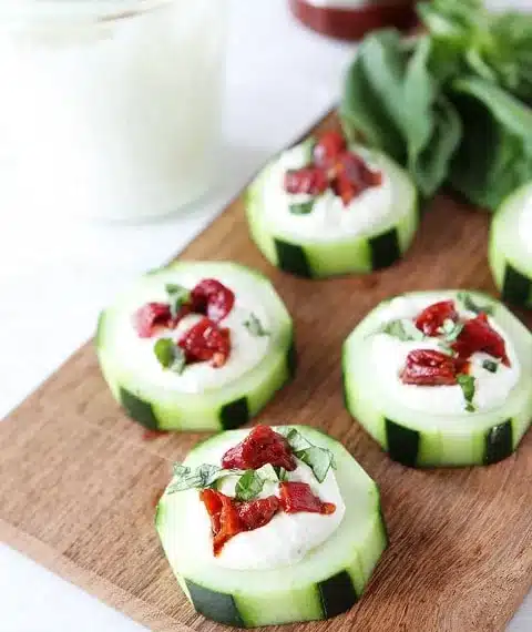 White Soft Cheese Cucumber Canape